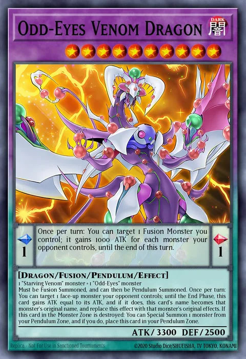 Odd-Eyes Venom Dragon trading card