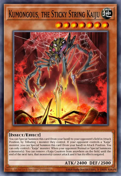 Kumongous, the Sticky String Kaiju trading card
