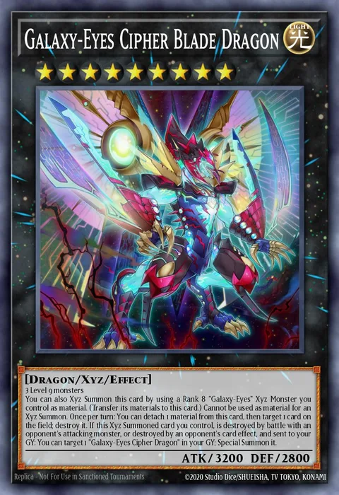Galaxy-Eyes Cipher Blade Dragon trading card