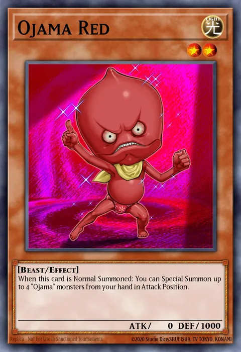Ojama Red trading card