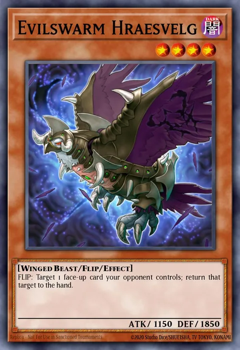 Evilswarm Hraesvelg trading card