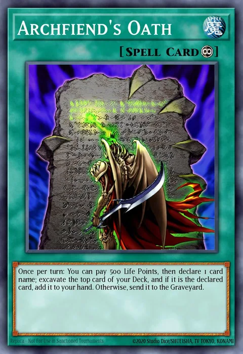 Archfiend's Oath trading card