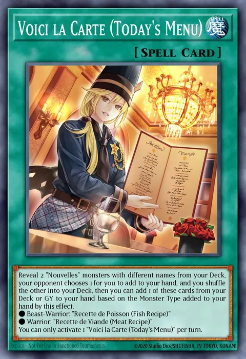 Voici la Carte (Today's Menu) trading card