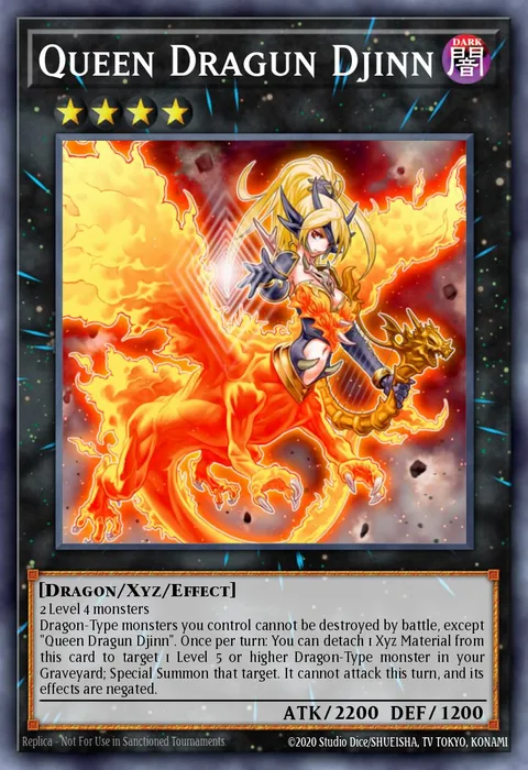 Queen Dragun Djinn trading card