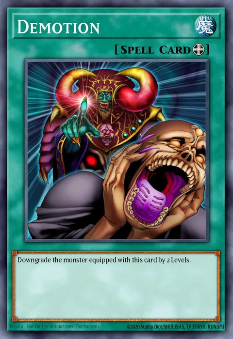 Demotion trading card