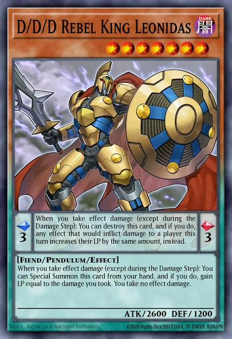 D/D/D Rebel King Leonidas trading card