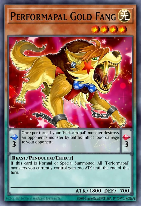 Performapal Gold Fang trading card