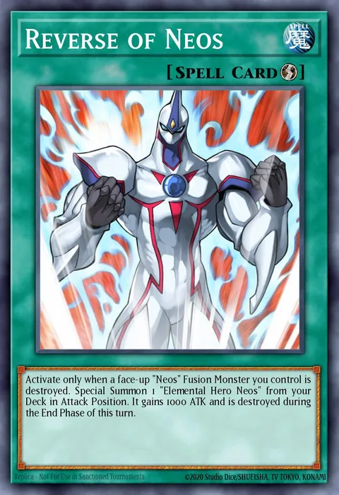 Reverse of Neos trading card