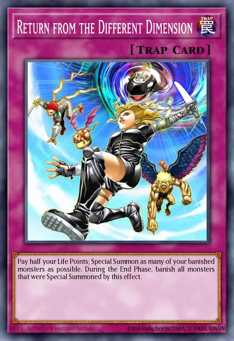 Return from the Different Dimension trading card