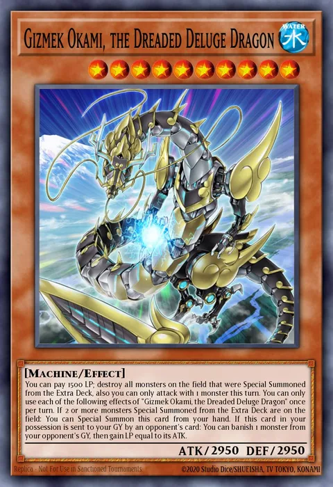 Gizmek Okami, the Dreaded Deluge Dragon trading card
