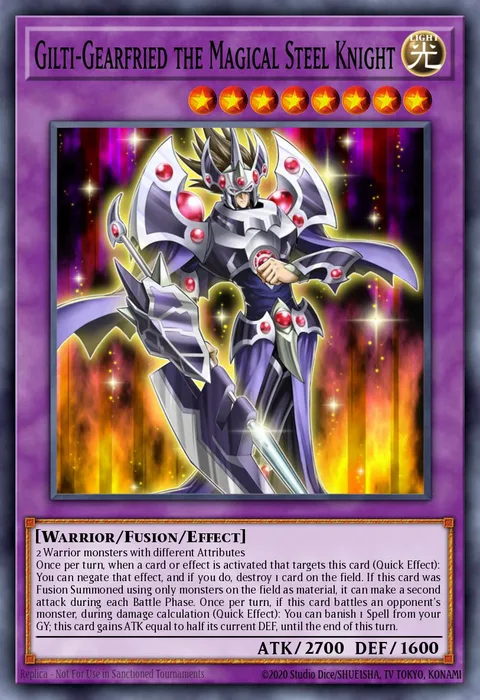 Gilti-Gearfried the Magical Steel Knight trading card