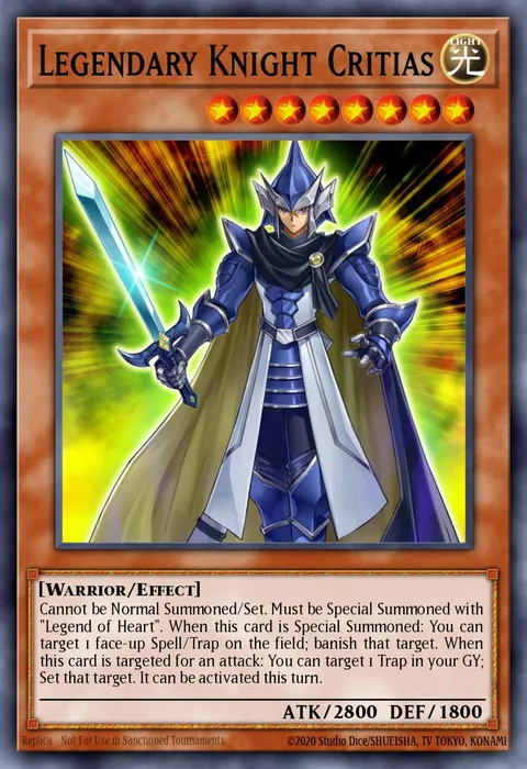 Legendary Knight Critias trading card
