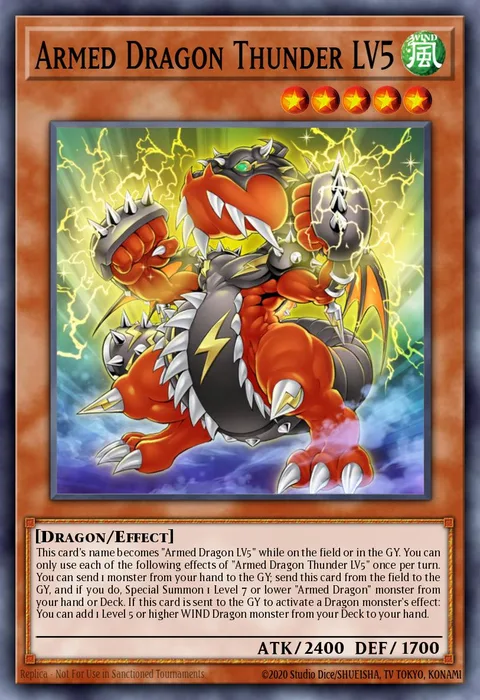 Armed Dragon Thunder LV5 trading card