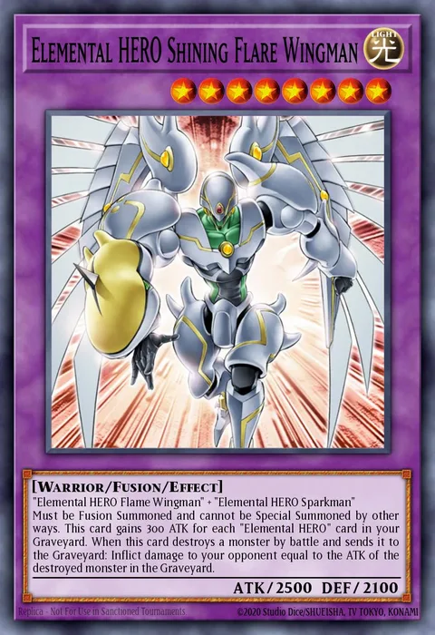 Elemental HERO Shining Flare Wingman trading card