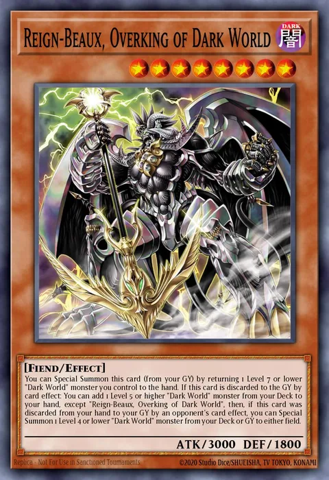 Reign-Beaux, Overking of Dark World trading card