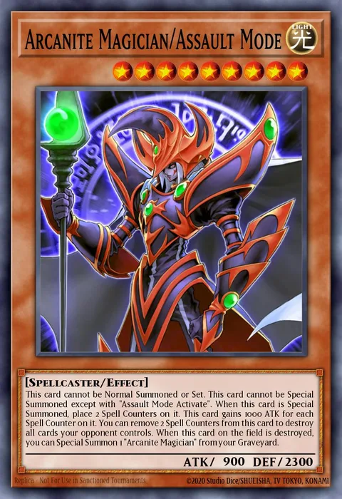 Arcanite Magician/Assault Mode trading card
