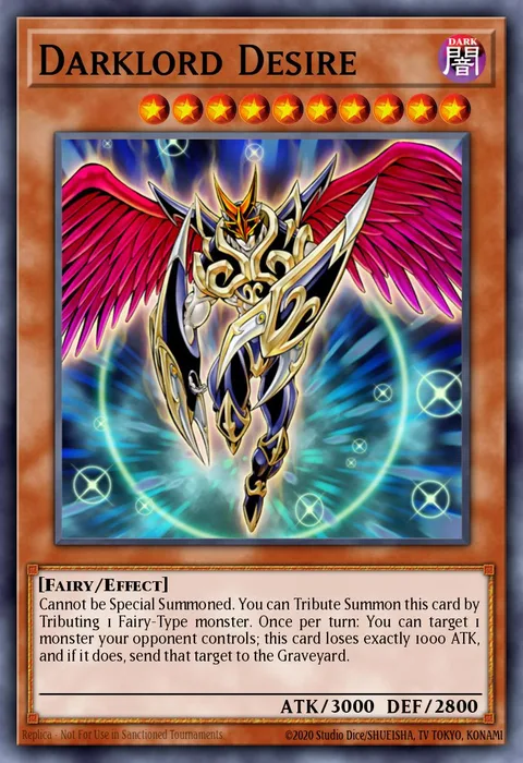 Darklord Desire trading card