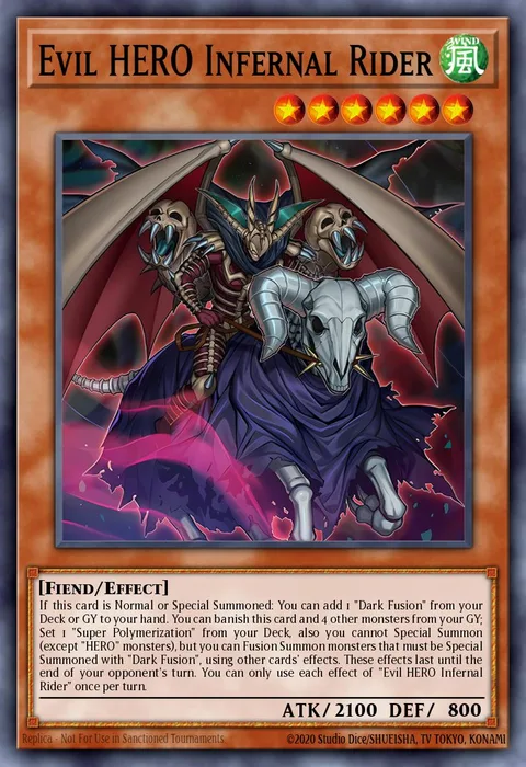Evil HERO Infernal Rider trading card
