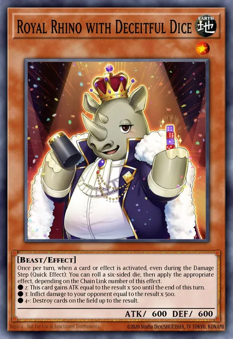 Royal Rhino with Deceitful Dice trading card