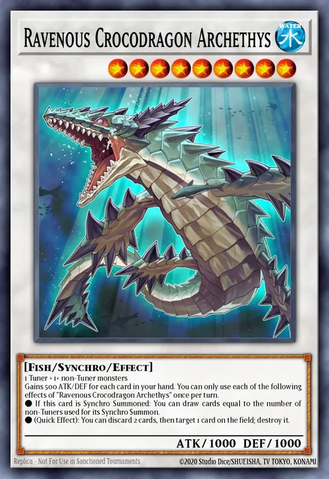 Ravenous Crocodragon Archethys trading card
