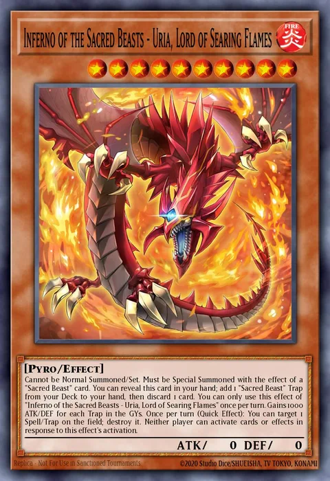 Uria, Lord of Searing Flames - Sacred Beast of Cataclysmic Fire trading card
