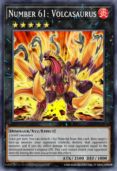 Number 61: Volcasaurus trading card