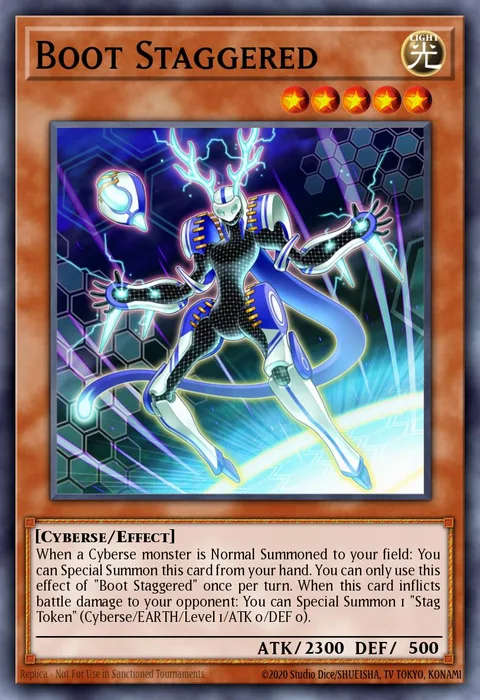 Boot Staggered trading card