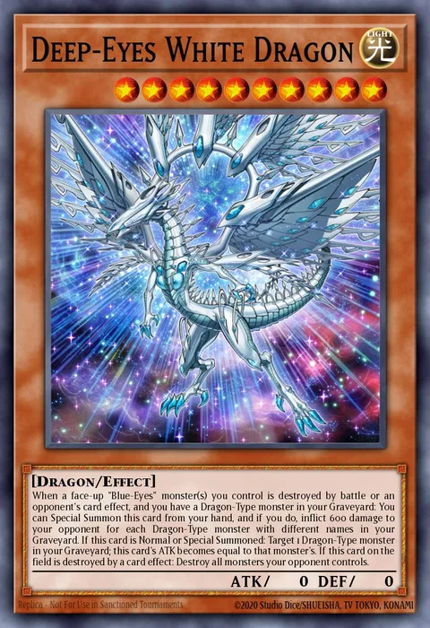 Deep-Eyes White Dragon trading card