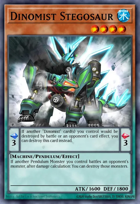 Dinomist Stegosaur trading card