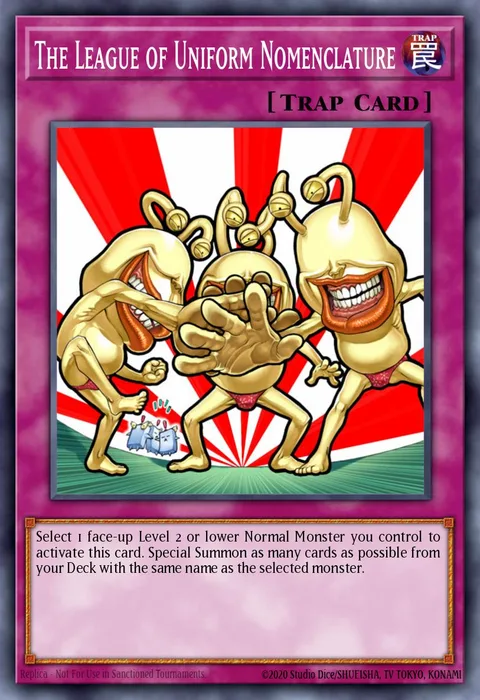 The League of Uniform Nomenclature trading card