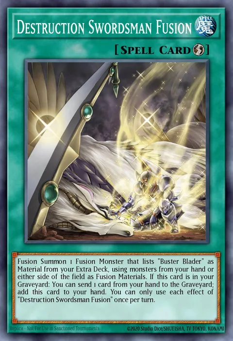 Destruction Swordsman Fusion trading card