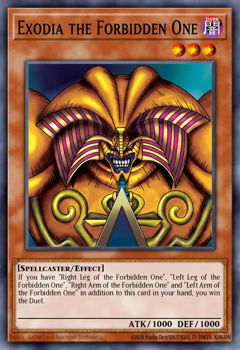 Exodia the Forbidden One trading card