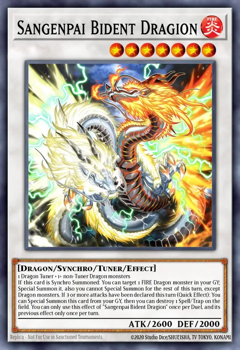 Sangenpai Bident Dragion trading card