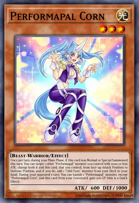 Performapal Corn trading card