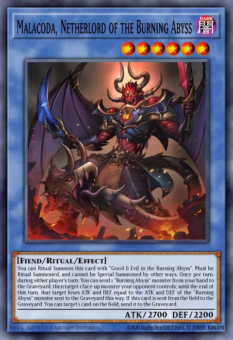 Malacoda, Netherlord of the Burning Abyss trading card