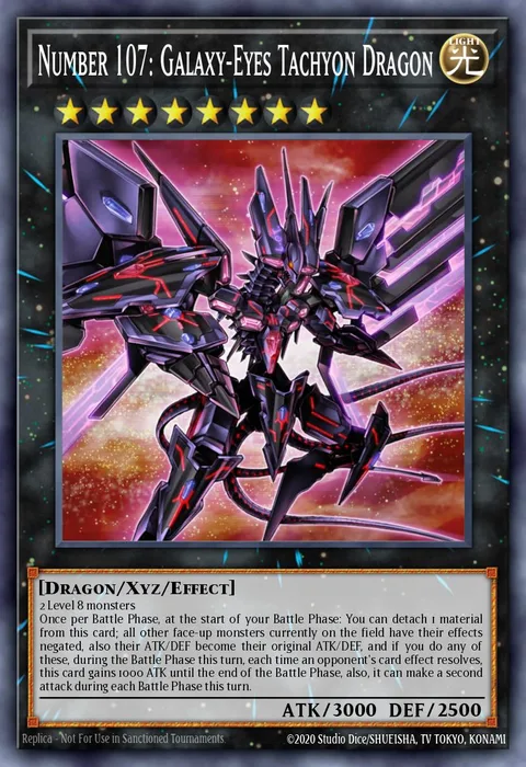 Number 107: Galaxy-Eyes Tachyon Dragon trading card