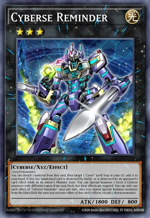 Cyberse Reminder trading card