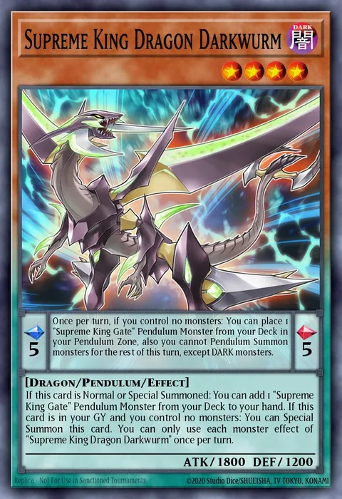 Supreme King Dragon Darkwurm trading card