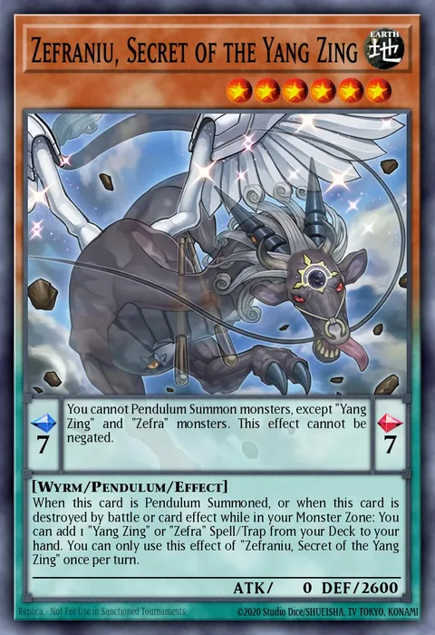 Zefraniu, Secret of the Yang Zing trading card