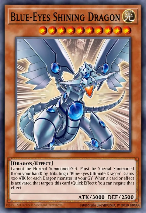 Blue-Eyes Shining Dragon trading card