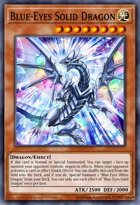 Blue-Eyes Solid Dragon trading card