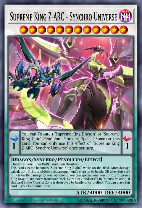 Supreme King Z-ARC - Synchro Universe trading card
