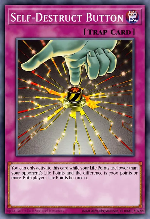 Self-Destruct Button trading card