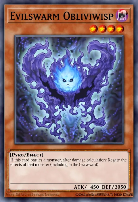 Evilswarm Obliviwisp trading card